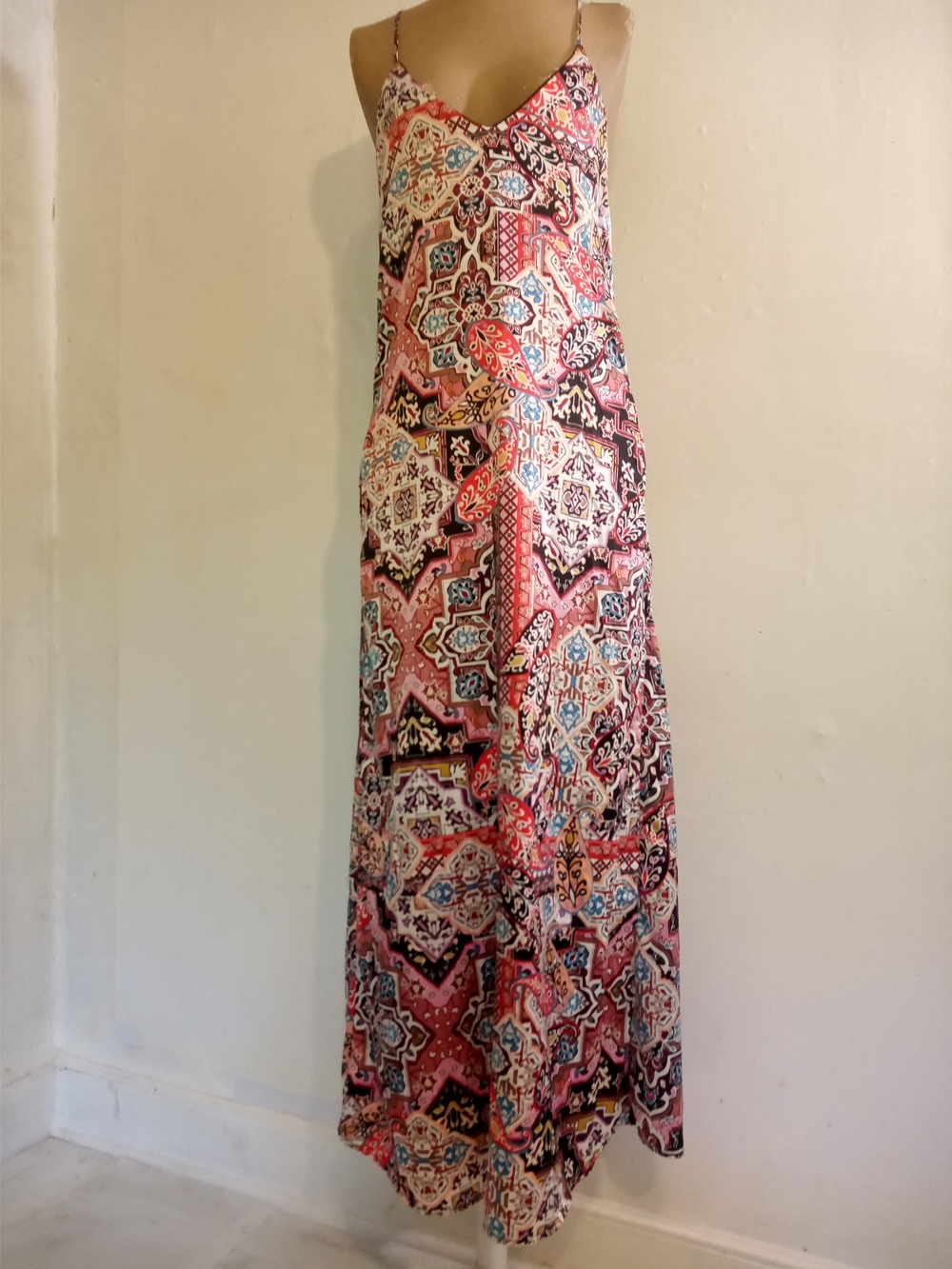 Patterned Pink Maxi Skirt
